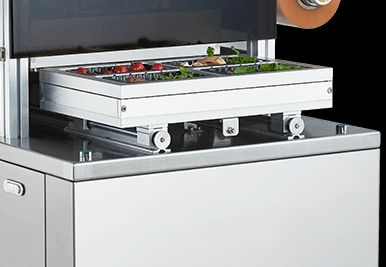 Commercial Automatic Modified Atmosphere Vertical Tray Sealer with Food Grade 304 Stainless Steel and 6061 Anodized Aluminum Mold