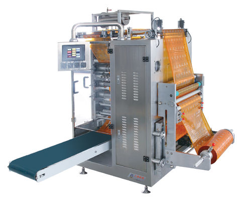 2 Lanes PLC 220L Multi Packing Machine Liquid Sachet Paste Sauce 220mm