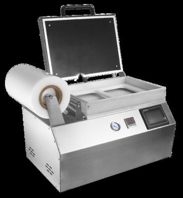 Μηχανή σφράγισης κενού πλαστικών δίσκων από ανοξείδωτο χάλυβα 304, πλήρως αυτόματη, με οθόνη αφής, για συσκευασία γρήγορου φαγητού