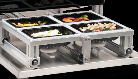 Fully Automatic Food Grade Stainless Steel Tray Sealing Machine DQ370T-E with Nitrogen Carbon Dioxide Injection for Modified Atmosphere Packaging