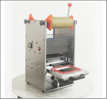 Ηλεκτρική Μηχανή Σφράγισης Τσαγιού με Γάλα με Χειροκίνητη Λειτουργία, με Σώμα από Ανοξείδωτο Χάλυβα κατάλληλο για Τρόφιμα και Μούχλα από Ανοδιωμένο Αλουμίνιο 6061